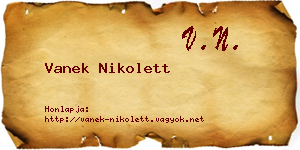Vanek Nikolett névjegykártya
