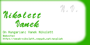 nikolett vanek business card